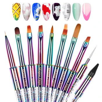 

Nail Tools Brushes For Manicure Flower Carving Nail Art Pen Women Nails Beauty Decoration Makeup Manicure Tools Kit Dropshipping