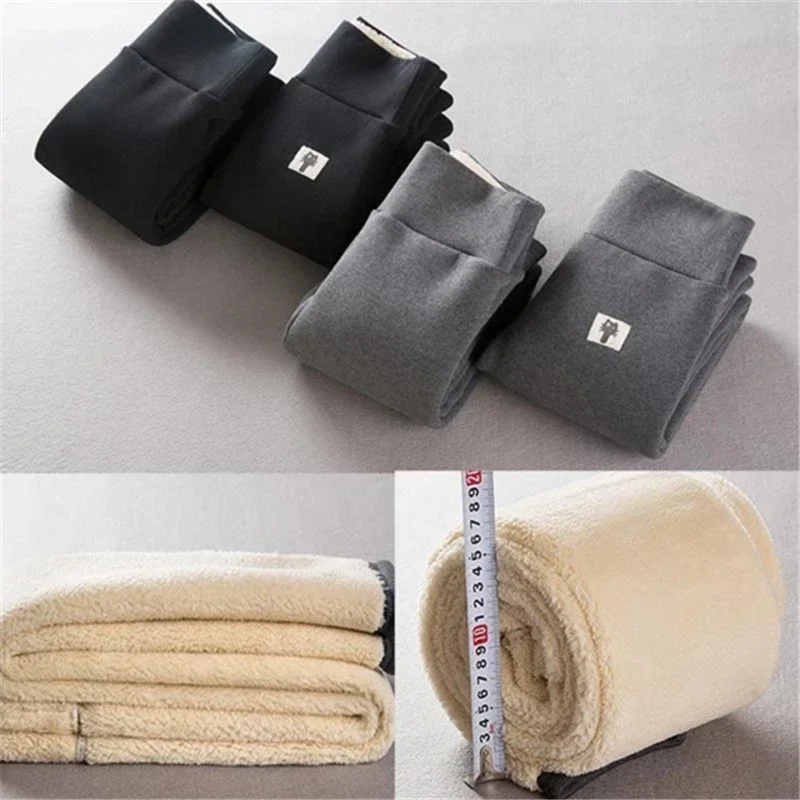 Леггинсы frauen Schwarz из хлопка с кроликами hosen зимние dünne дикен самт wolle флис grau Hosen