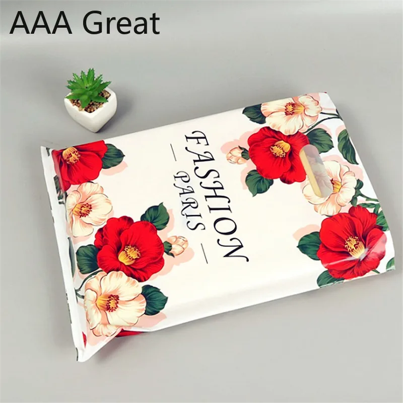 

50Pcs/Lot Plastic Shopping Bags Vest Bags Party Packaging Candy Flowers Wedding Candy Package Birthday Clothing Pouches Handle