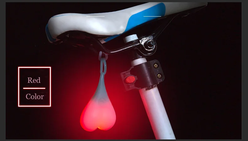 Cheap Bike Light Cycling Balls Tail Waterproof Silicone Bicycle Taillight Rear Lights Heart Shape Night Warning Led 14