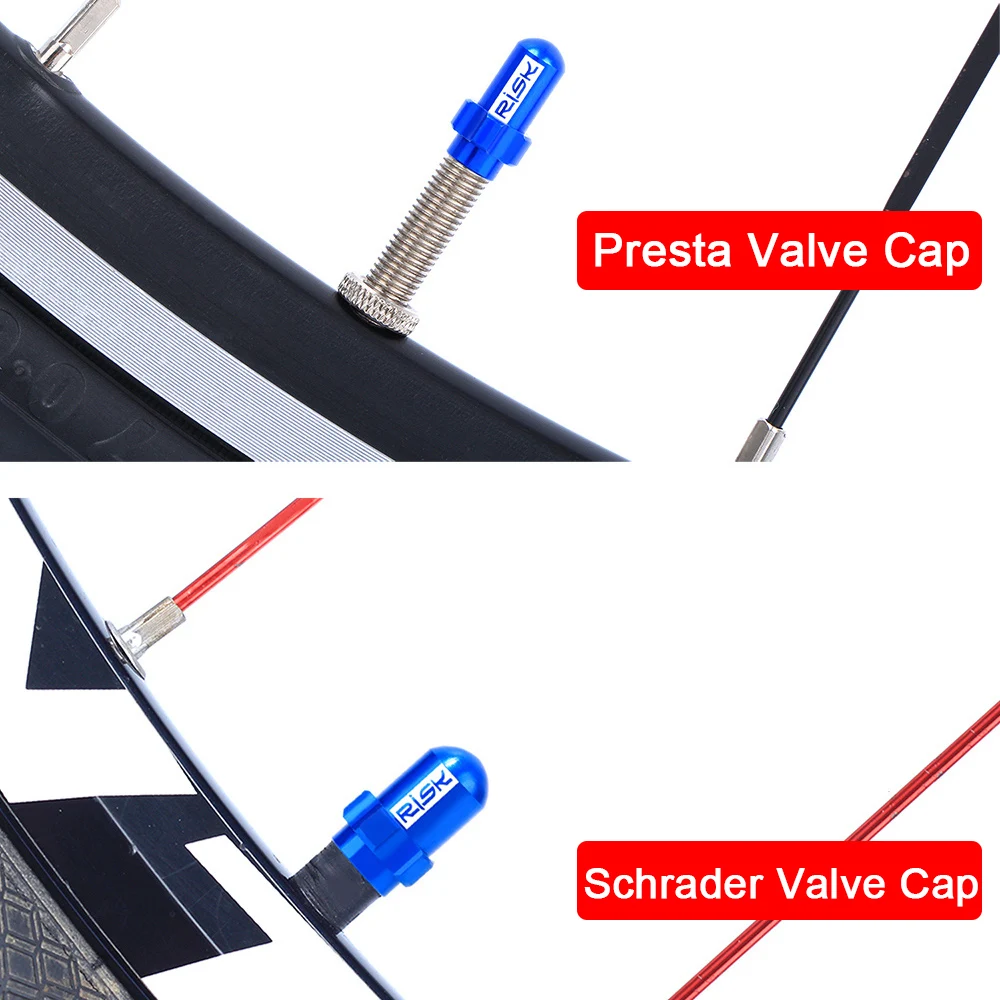 Aluminum Bicycle Wheel Valve Caps 2pcs for MTB/Road And Mountain Bike Airtight Tyre Stem Air Valve Caps Car Cover bicycle tire valve cap bicycle valve cap valve cap valve caps