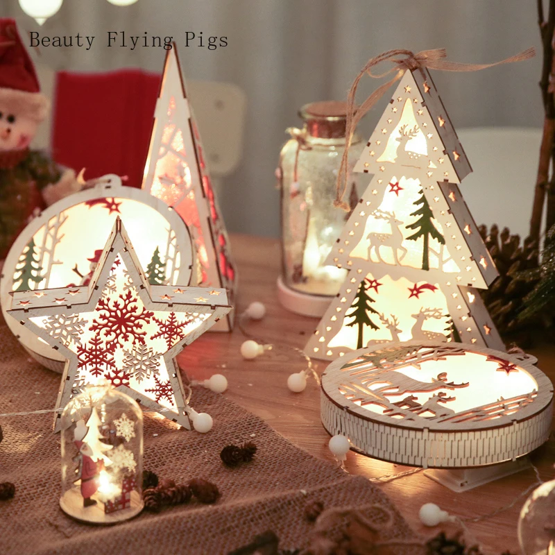 

1Pcs Christmas Stars Moon Christmas Tree LED Lighting Lighting Home Hotel Photo Props Decoration Creative Decoration Ornaments