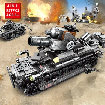 

4Pcs/lot Military Self-propelled Mortar Tank Empire Empires of Steel Technic Building Blocks Sets Bricks Toys for Children