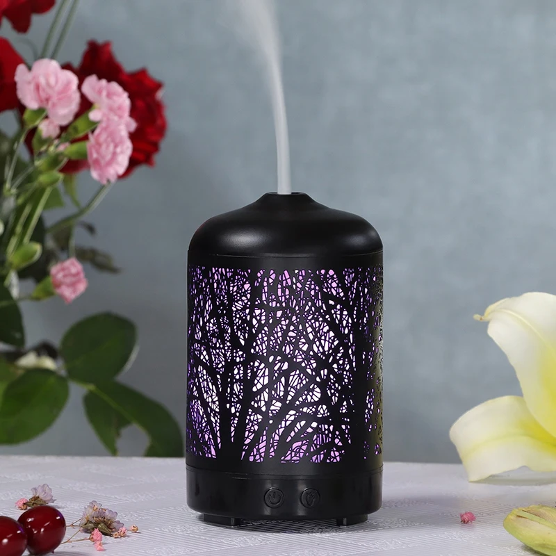 Metall Baum Ätherisches Öl Diffusor 100Ml Aroma Diffusor Ultraschall Aromatherapie luftbefeuchter Kühlen Nebel hersteller für Home Office Eu Plu