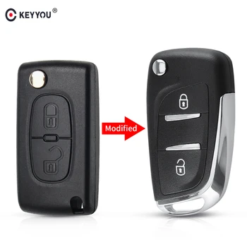 

KEYYOU 10X 2/BT CE0523 Modified Flip Folding Car Key Shell For Citroen Coupe VTR C2 C4 C5 C6 C8 Berlingo Xsara Picasso VA2/HU83