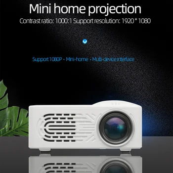 

New 814 Mini Projector 1920 x 1080P Full HD Portable LED Projector USB HDMI Beamer UK Plug Hot Sale White Mini Home Projection