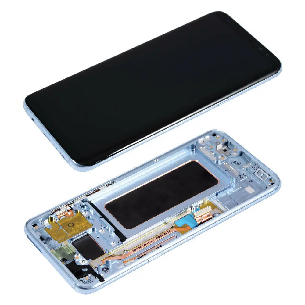 S8 Blue Frame Original AMOLED Display with Burn Shadow For SAMSUNG Galaxy S8 G950F S8+ G955F PLUS LCD Display Touch Screen Replacement - Цвет: S8 Blue Frame