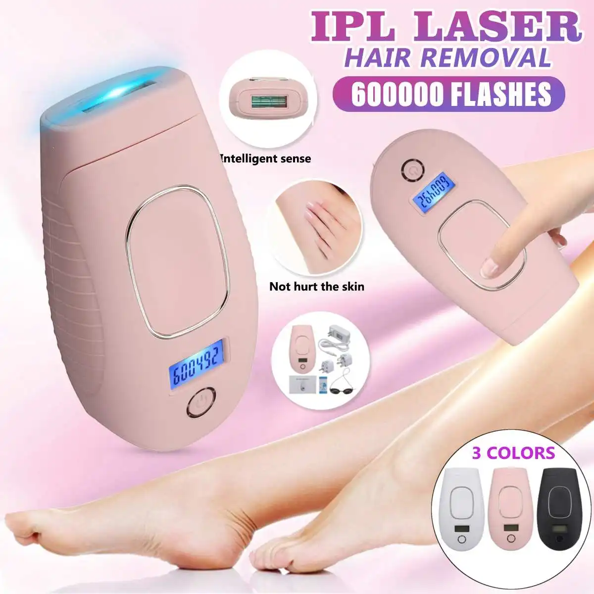 

600000 Flash Ipl Laser Hair Removal Machine Permanent LED Laser Epilator Precision Clipper For Bikini,Body,Face,Underarm
