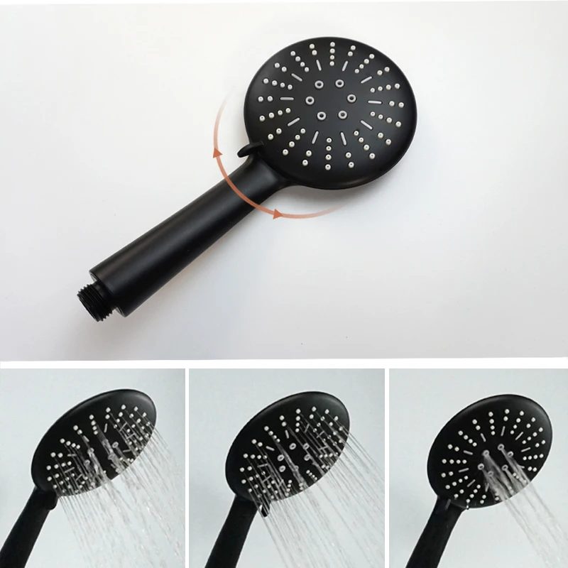 Wall Mounted Matt Black Coating Shower Set with ABS Hand Shower Head Stainless Steel Hose Adjustable Holder Sliding Bar shower head shower set