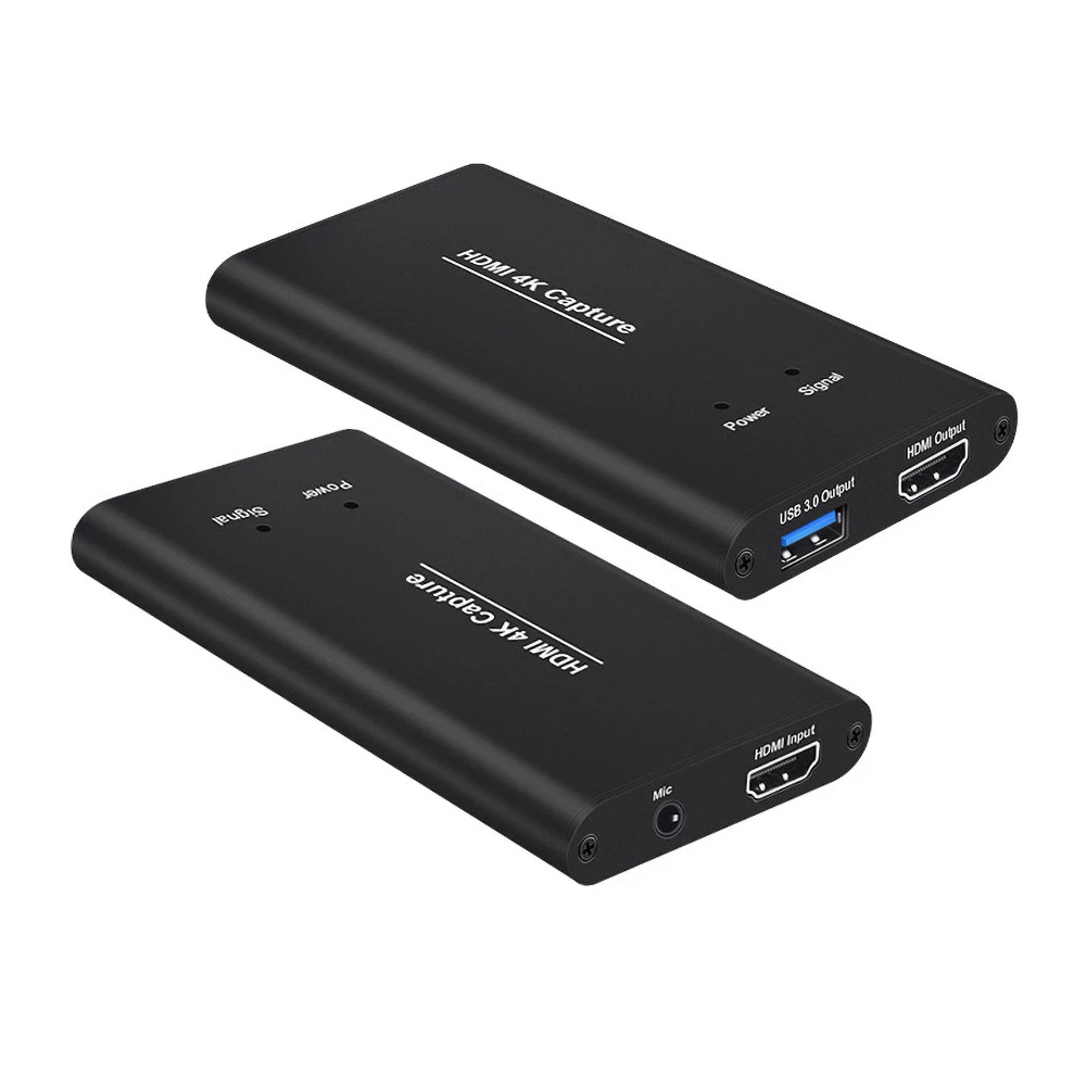 Scheda di Acquisizione Video In Diretta Streaming USB3.0 HDMI 4K 60Hz HDMI A USB Video Record Box Dongle Gioco Flusso trasmissione MIC Opzione di Ingresso