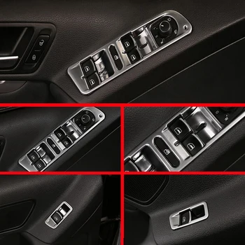 

For Volkswagen VW TIGUAN 2010-2016 ABS Pearl Chrome Interior Door Window Armrest Cover Buttons Switch Panel Trim Molding Garnish