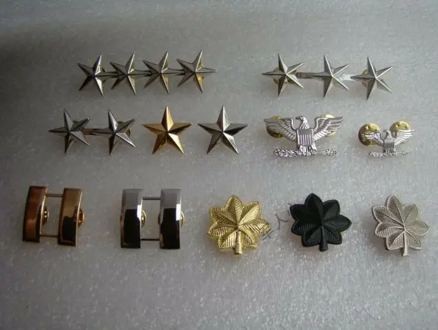 tomwang2012. FULL SET WW2 US ARMY OFFICER GENERAL RANK BADGES PIN UNIFORM INSIGNIA