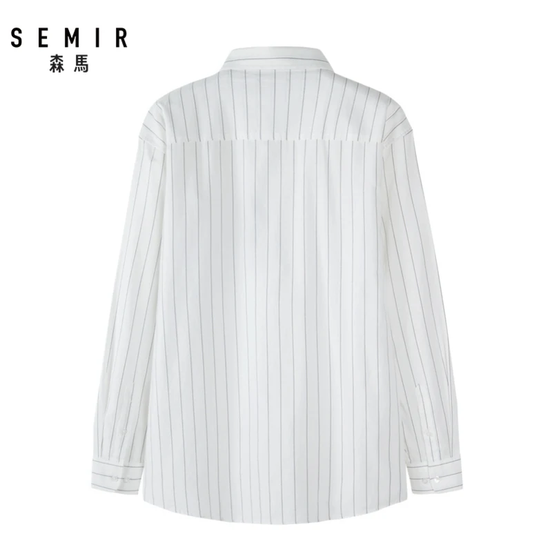 SEMIR мужские рубашки летняя мода воротник с лацканами окрашенная градиент Прохладный тонкий дышащий хлопок блузки Свободный Топ