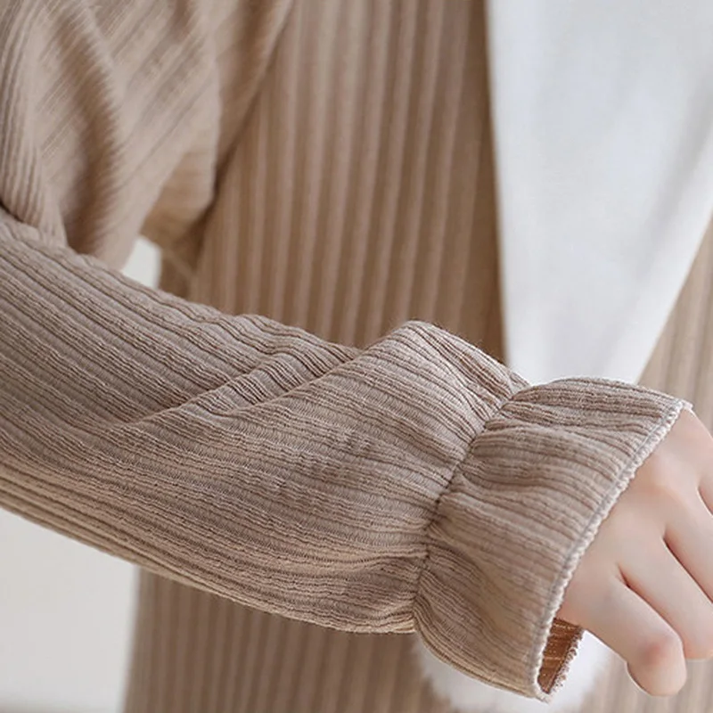 Модное платье-свитер для беременных длинный свитер для беременных свободный женский свитер с оборками Одежда для беременных зимнее платье