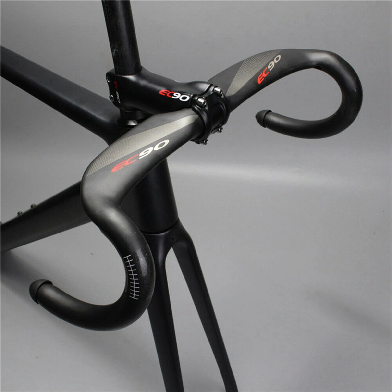 Carbon Fiber Road Bike Handlebar Black Bar Lightweight Bicycle Bracket Extension Lamp Mount Holder 31.8*400/420/440mm