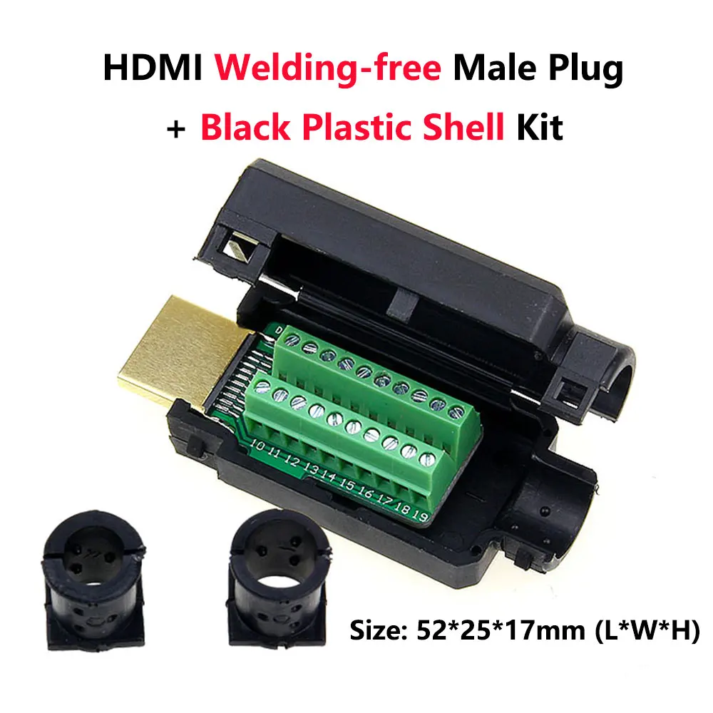 HDMI разъем без сварки HDMI 2,0 штекер DIY HD линии адаптеры поддержка 4K 2K 3D HDMI 2,0/1,4/1,3 - Цвет: Plastic Weld-free