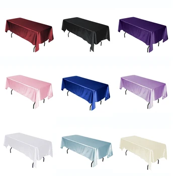 

Satin Tablecloth Rectangular Hotel Banquet Table Cloth Cover for Rectangle Wedding Table Covers Home Decoration Tablecloths
