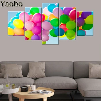 

5 Pieces DIY 5D Diamond Painting Colorful Balloons Cross Stitch square/round Diamonds Embroidery Diamond Mosaic Home Decor