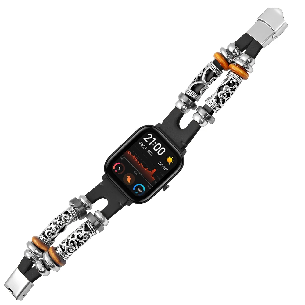 FIFATA Ретро стиль натуральная кожа часы ремешок для Huami Amazfit GTS Смарт часы DIY браслет для Amazfit GTS Замена аксессуары