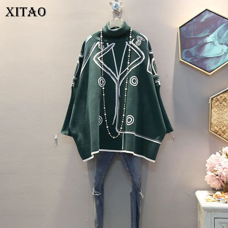 XITAO свитер с геометрическим узором женская мода новинка 2019 зимний длинным