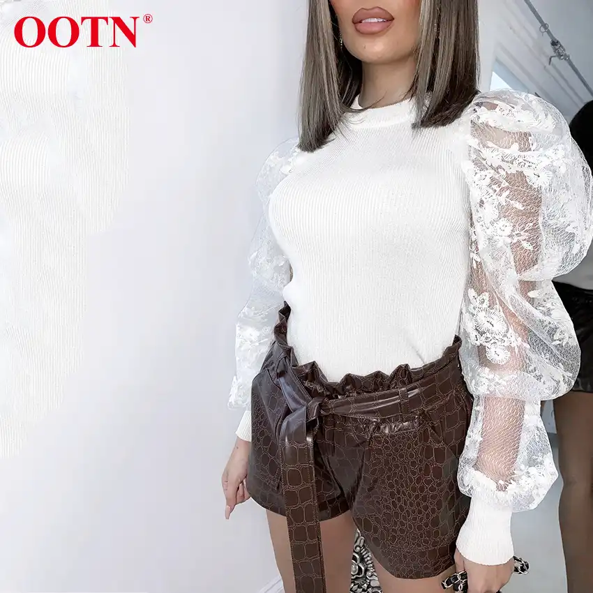 white mesh floral top