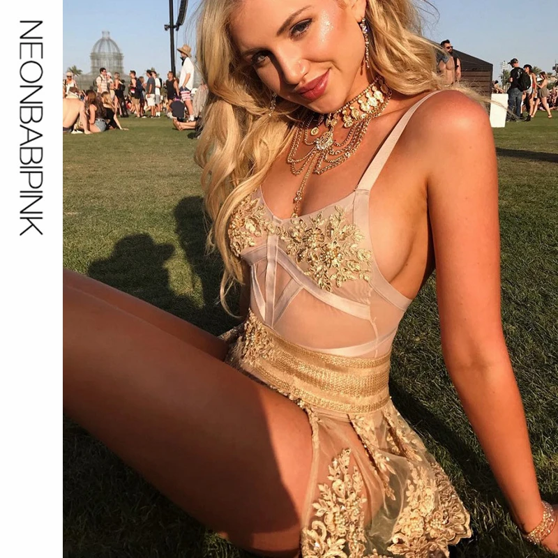 NEONBABIPINK Sheer Mesh Lace Sexy 2 