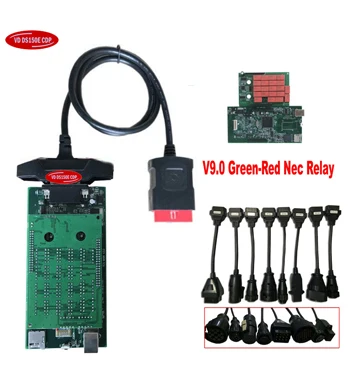 3 с keygen V9.0 bluetooth Автомобильный грузовик для delphis vd ds 150e cdp OBD2 Диагностический Инструмент+ 8 автомобильных кабелей - Цвет: without Bluetooth