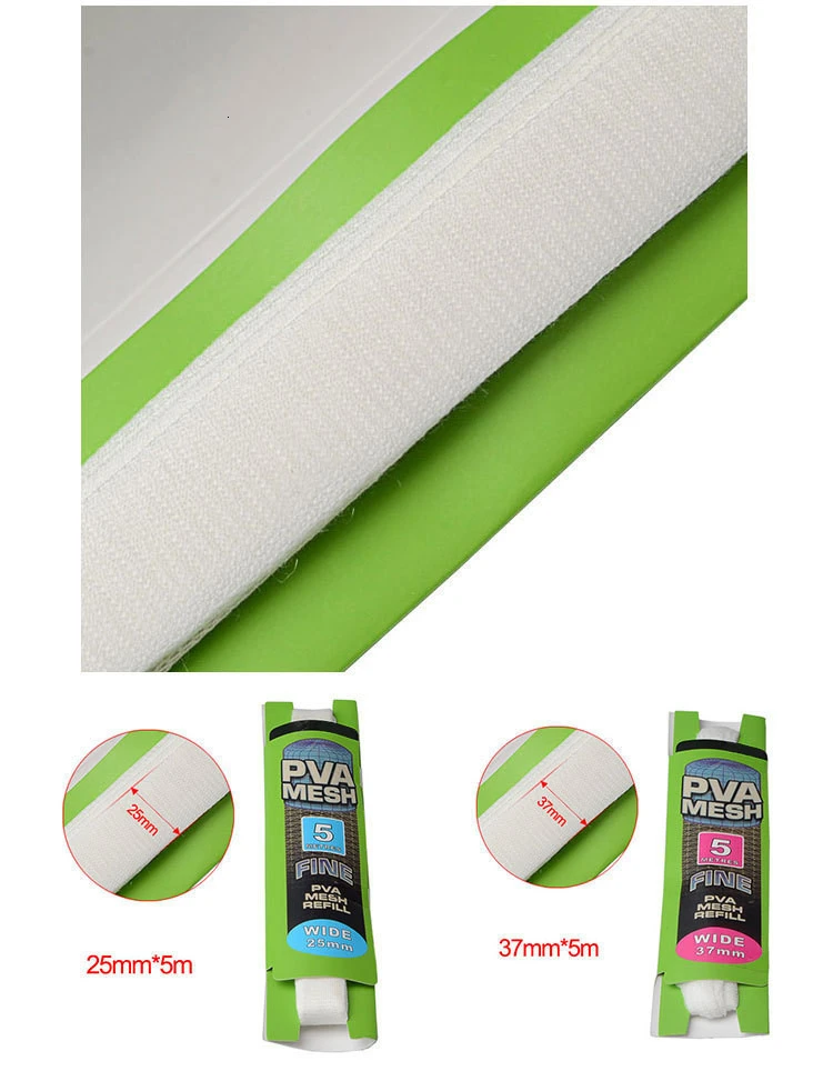 1Pcs 37mm5 m&25mm5m PVA Mesh Refill Bag For Carp Fishing Water Dissolving Fishing Bait Feeder Bag Fishing Tackle Accessories  (2)