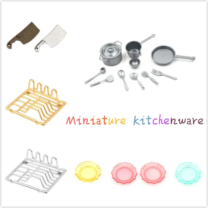 Mini dish Shelves Kitchen things toy match for forest animal family collectible Gift 1:12 doll house miniature |