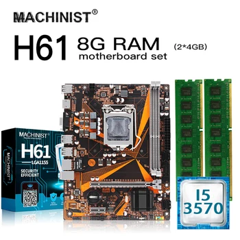 

H61 LGA 1155 desktop motherboard set kit H61M-H with Intel I5 3570 LGA1155 processor 8G(2*4G) DDR3 RAM memory Micro-ATX pci-e3.0