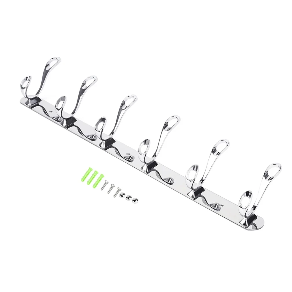 

New Hot Sale Easy to install Rust Corrosion Resistant 6 Wall Mounted Hook Coat Hat Clothes Robe Wall Holder Rack Hooks Hangers