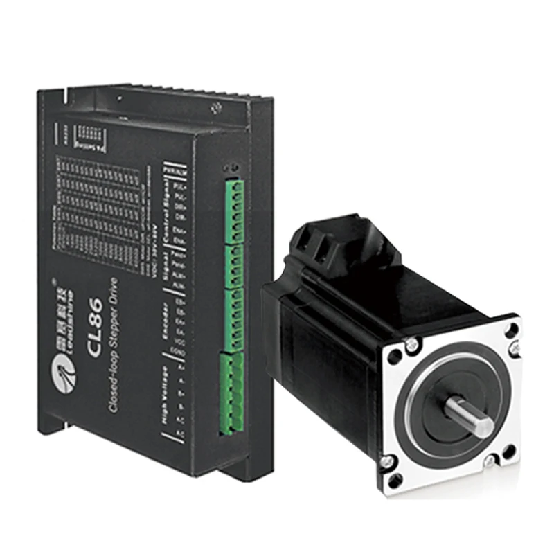 Leadshine cloose петля шагового драйвера CL86H 50-80VAC 8A Макс выход+ 86CME35 3,5 нм NEMA 34 с 1000-линейный кодировщик; 14 мм вал