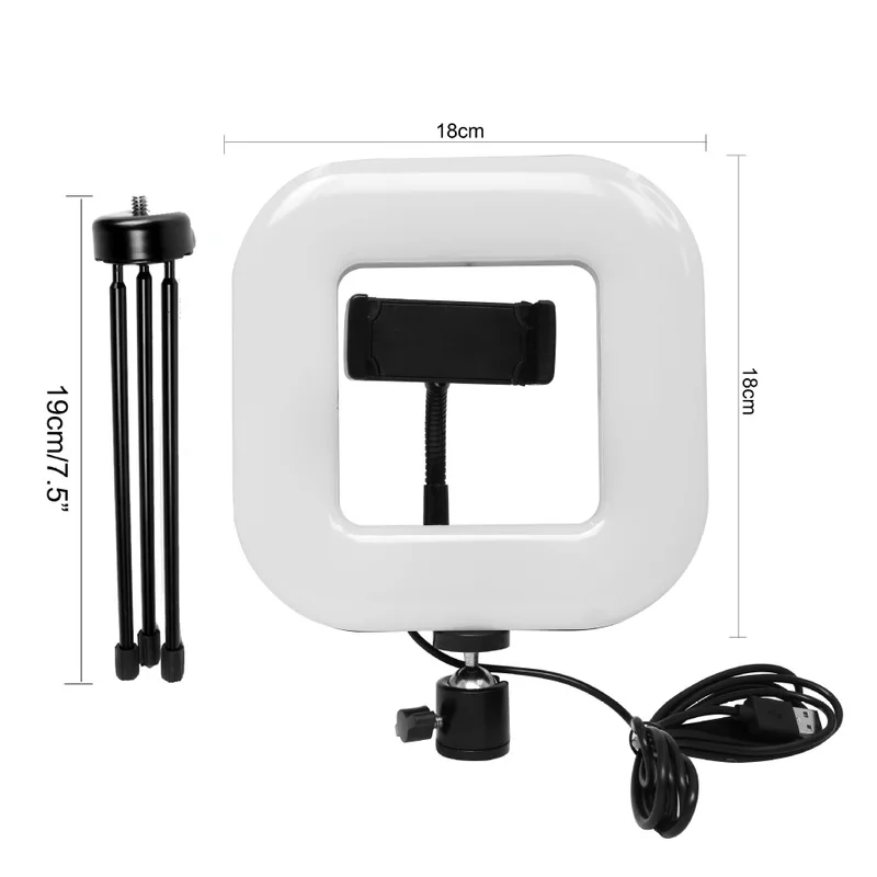 

cakes adjustable 18 centimeters square lamp light LED with tripod web celebrity live phone support as the fill light