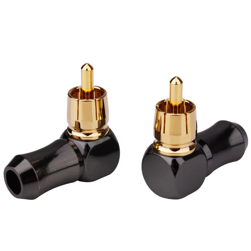 

Audio Connector RCA Gold Plug Male 90 Degree Adaptor Audio Video Speaker Connector Soldering Adapter RCA Elbow Hifi Mini Jack