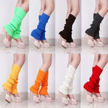 Осенне-зимние женские вязаные гетры в европейском и американском стиле; однотонные яркие шерстяные носки; теплые носки для обуви; уличные гетры