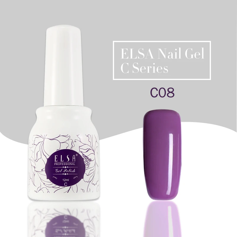 C08 Elsa УФ-гель, Новое поступление, дизайн ногтей, маникюр, 29 цветов, УФ-светодиодный, отмачиваемый, эмалированный Гель-лак, лак - Цвет: C08