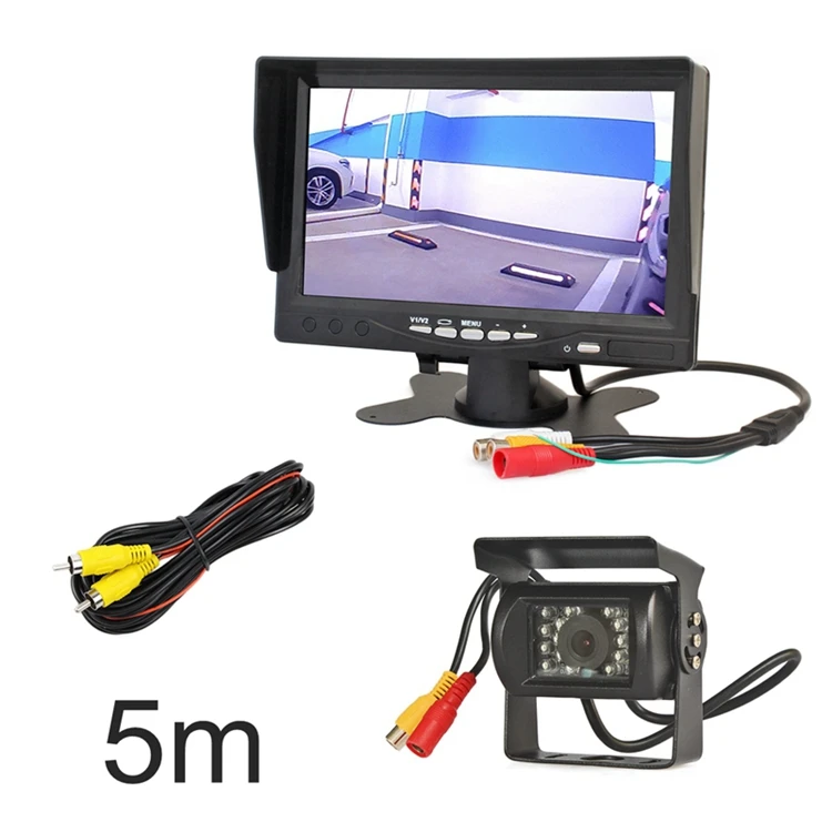 DIYKIT " HD TFT lcd Автомобильный Монитор дисплей заднего вида монитор экран CCD заднего вида Автомобильная камера Пульт дистанционного управления - Название цвета: 5M
