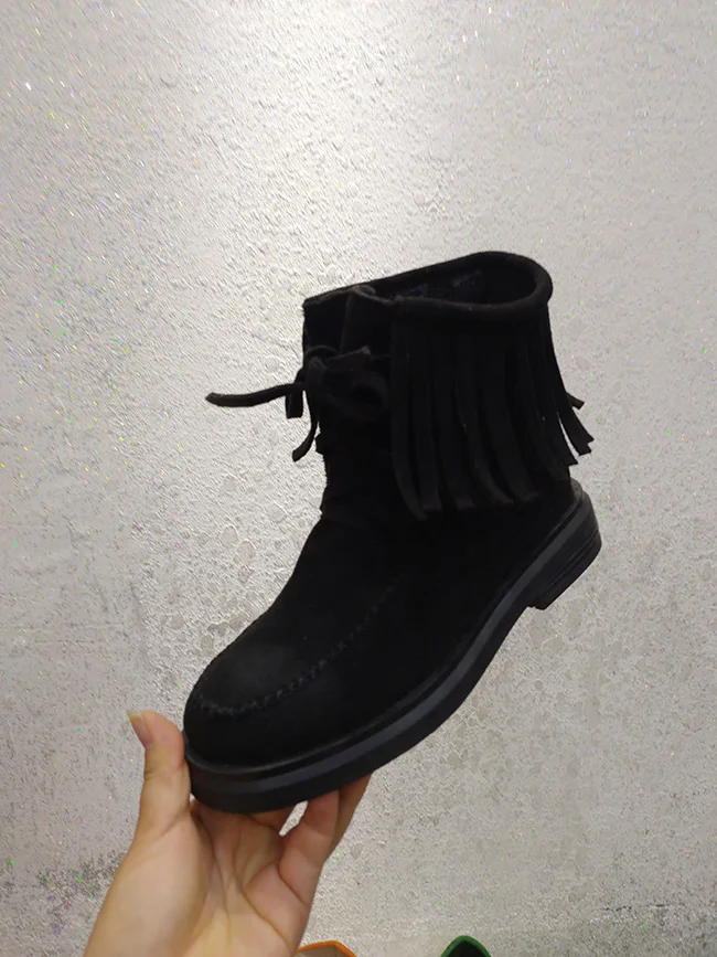Winter candy color suede Martin tassel locomotive boots casual tide shoes