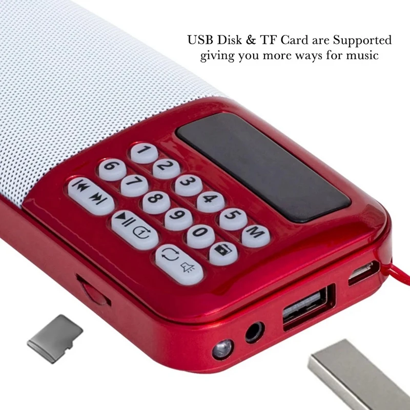Portable FM Radio Rechargeable Wireless Speaker TF Card USB Disk MP3 Player Mini Radio with Earphone Jack