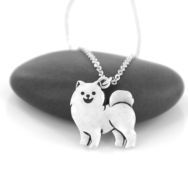 

10 Pieces Vintage Samoyed & Alaskan Malamute Dog Pendant Necklaces for Women Girls Stainless Steel Chain Necklace Party Jewelry