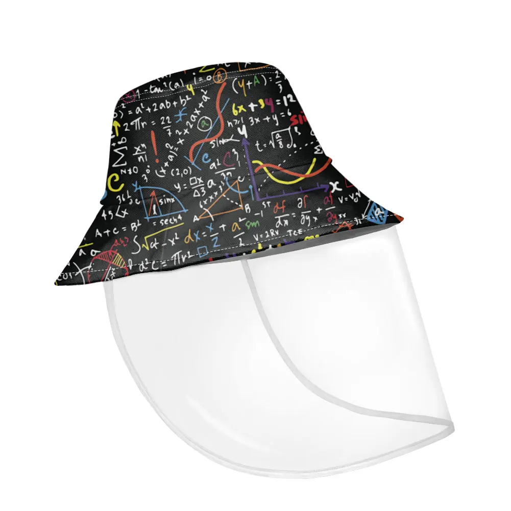 

Causal Math Formula Pattern Sun Shield Bucket Hats For Women Corona Protection Hat Removable Black Men's Fishing Cap Emmer Hoed
