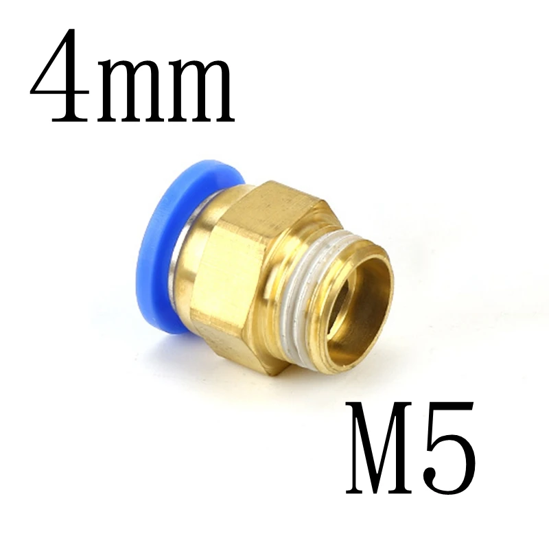 PC4-M5 4 мм 6 мм трубка для M5 M6 M8 M10 M12 M14 с наружной резьбой прямой одно касание Воздушный Пневматический толкатель в штуцер трубы быстрый разъем - Цвет: PC4-M5