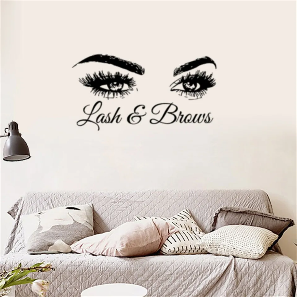 

Stickers for Wall Beauty Salon Women Make Up Vinyl Wallpaper Art Design Decoration Eyelashes Eye Eyebrows Posters Mural Decals