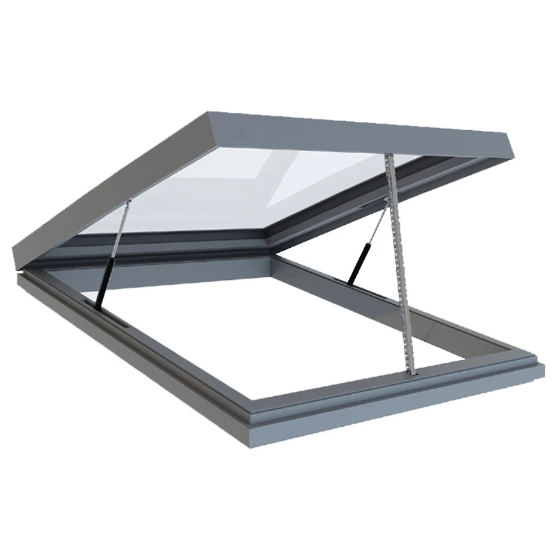 Tragaluz eléctrico redondo de aleación de aluminio, terraza de sótano