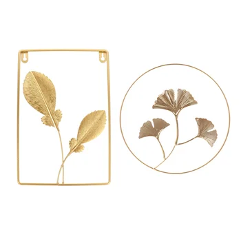 

2Pcs Wall Decoration Elegance Stylish Golden Leaf Wall Sculptures for Room