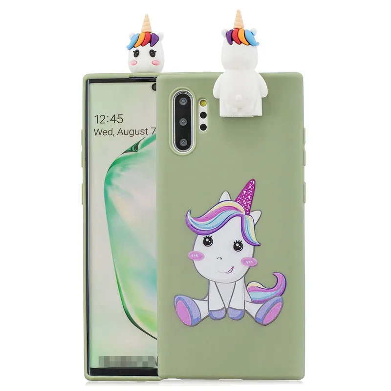 3D мягкий ТПУ чехол для samsung Note 10 Plus 9 8 панда Единорог кошка Медведь чехол для Galaxy S8 S9 S10 Plus S10E Поддержка Подставка для телефона