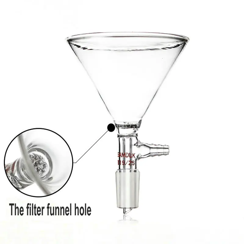 1pc DIA 50mm to 150mm borosilicate glass suction funnel with filter hole,19#24# frosted Standard joint for lab teaching tools