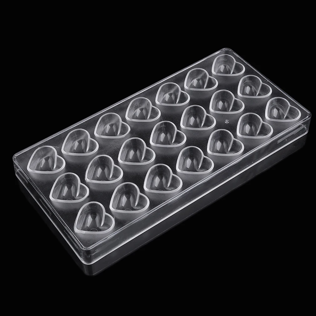 heart shape 2 типа Пластиковая форма цветка розы из поликарбоната форма для шоколадных конфет, форма для шоколада ручной работы, форма для пудинга - Цвет: heart shape