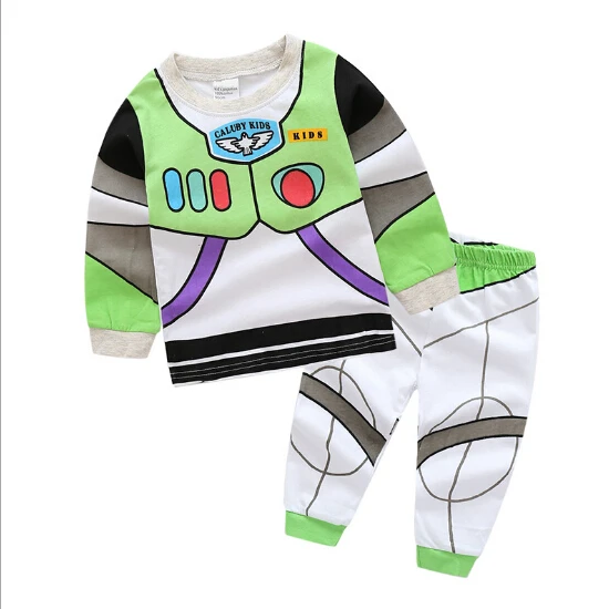 Новые весенние детские пижамные комплекты Детский комплект с длинными рукавами для маленьких мальчиков, хлопковая одежда для сна с рисунком Человека-паука и супергероя - Цвет: color at picture