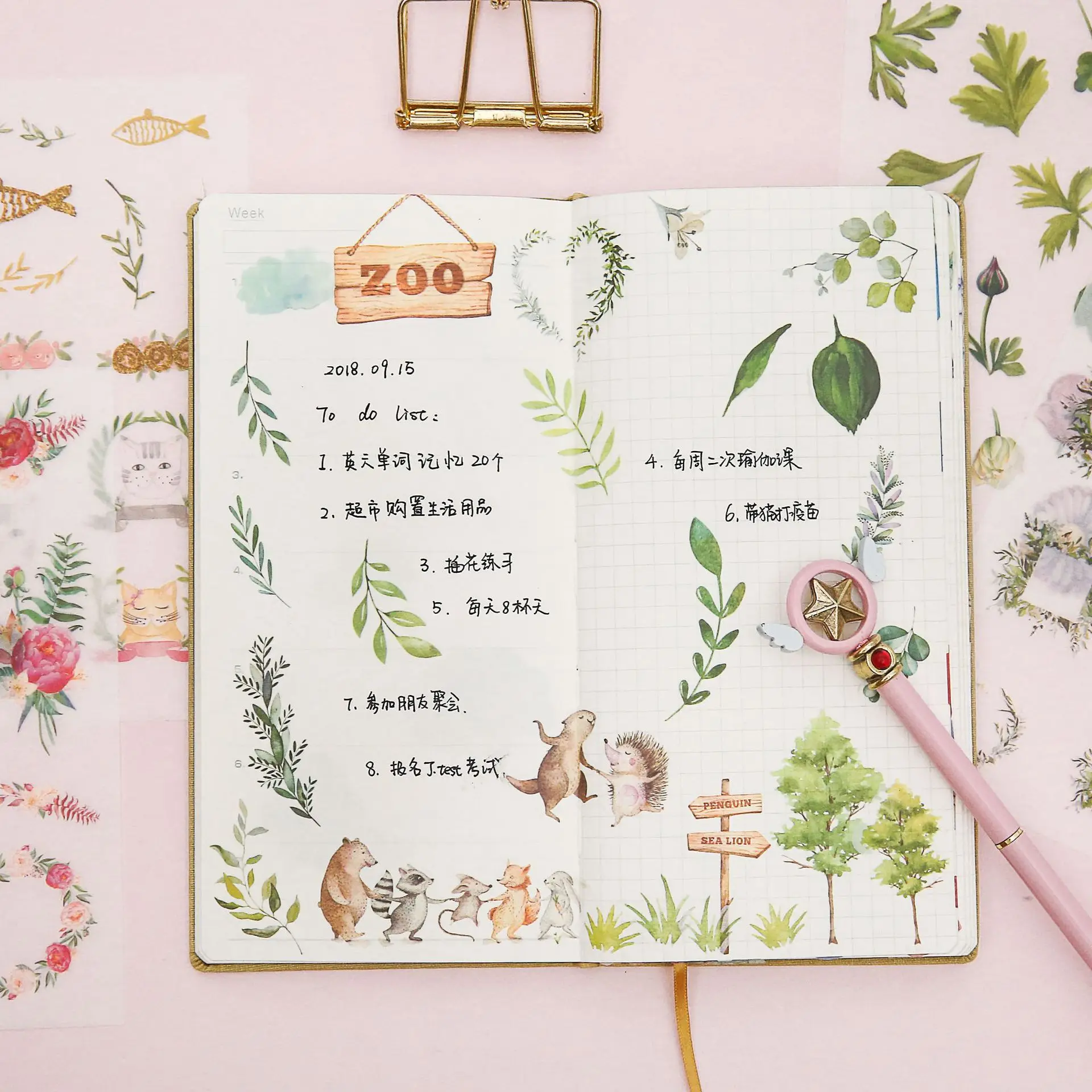 

6 Set/pack Flowers Leaf Memo Stickers Pack Posted It Kawaii Planner Scrapbooking Stickers Stationery Escolar School Supplies